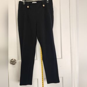 Chic Black Pants with Gold Accents